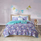 Lola Unicorn Reversible Cotton Quilt Set Purple