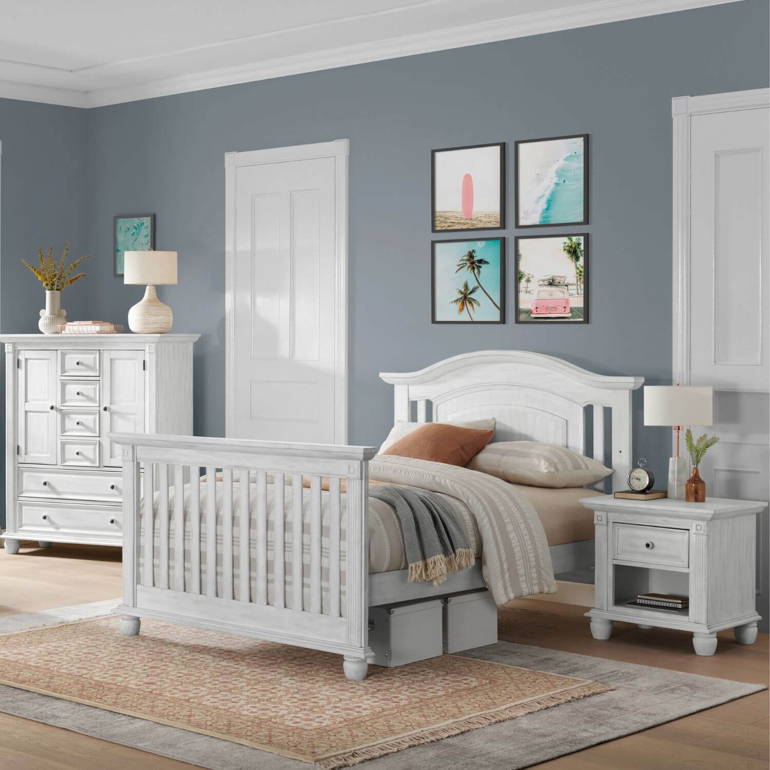 Oxford Baby London Lane 4-in-1 Convertible Crib | Vintage White