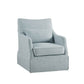 Martha Stewart London Skirted Swivel Chair | Light Blue