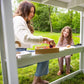 Mom & Girl Sitting on 2MamaBees Londyn Picnic Table