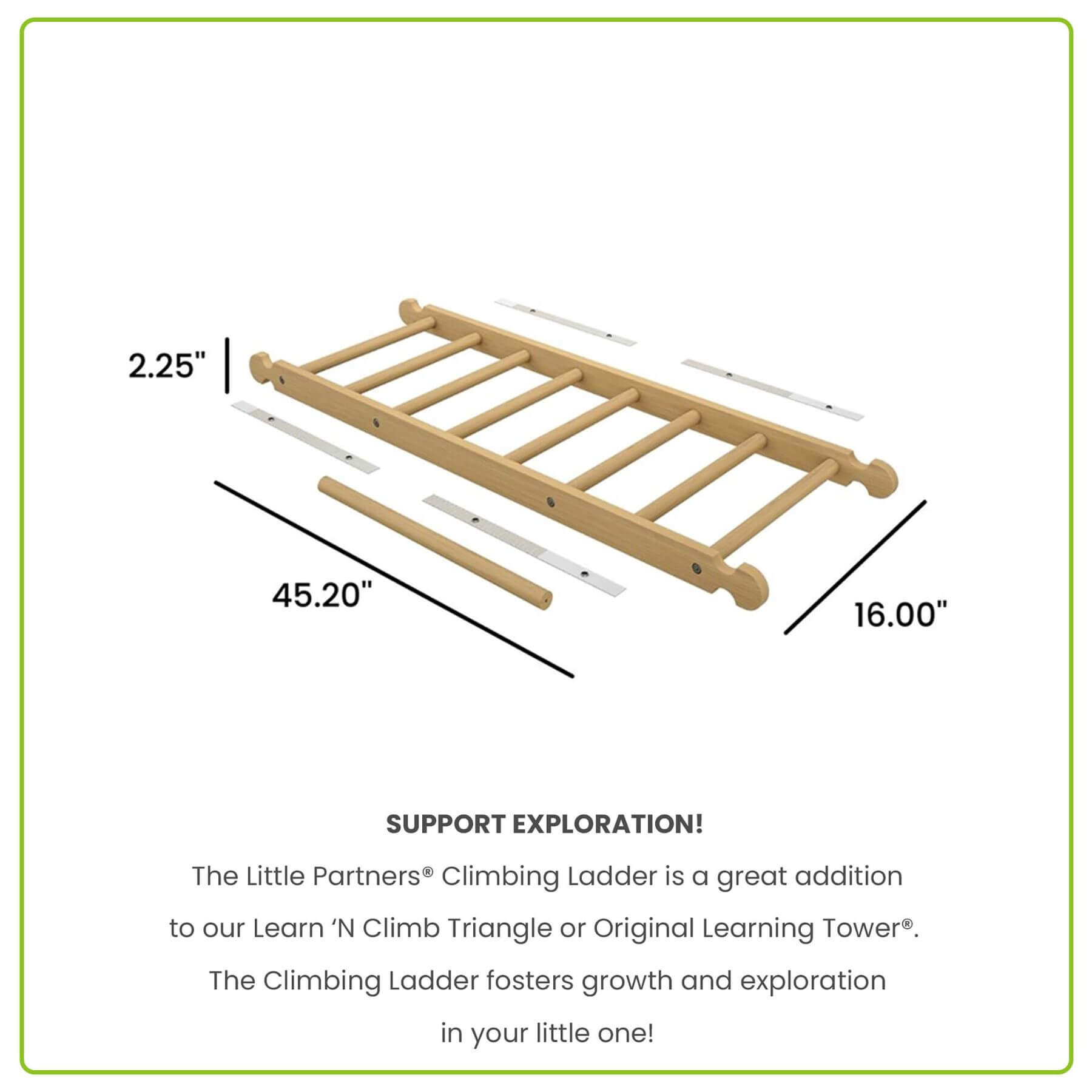 Unassembled Little Partners Climbing Ladder Natural