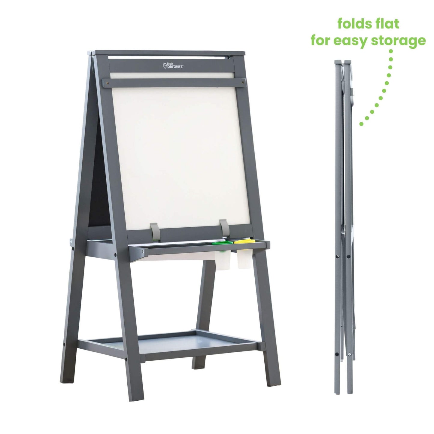 Little Partners Folding Artist EZ Easel Grey on a white background