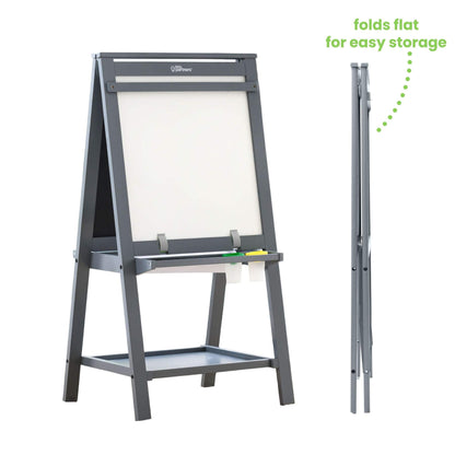 Little Partners Folding Artist EZ Easel Grey on a white background
