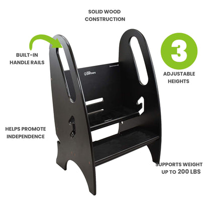 Little Partners 3-in-1 Growing Step Stool Black