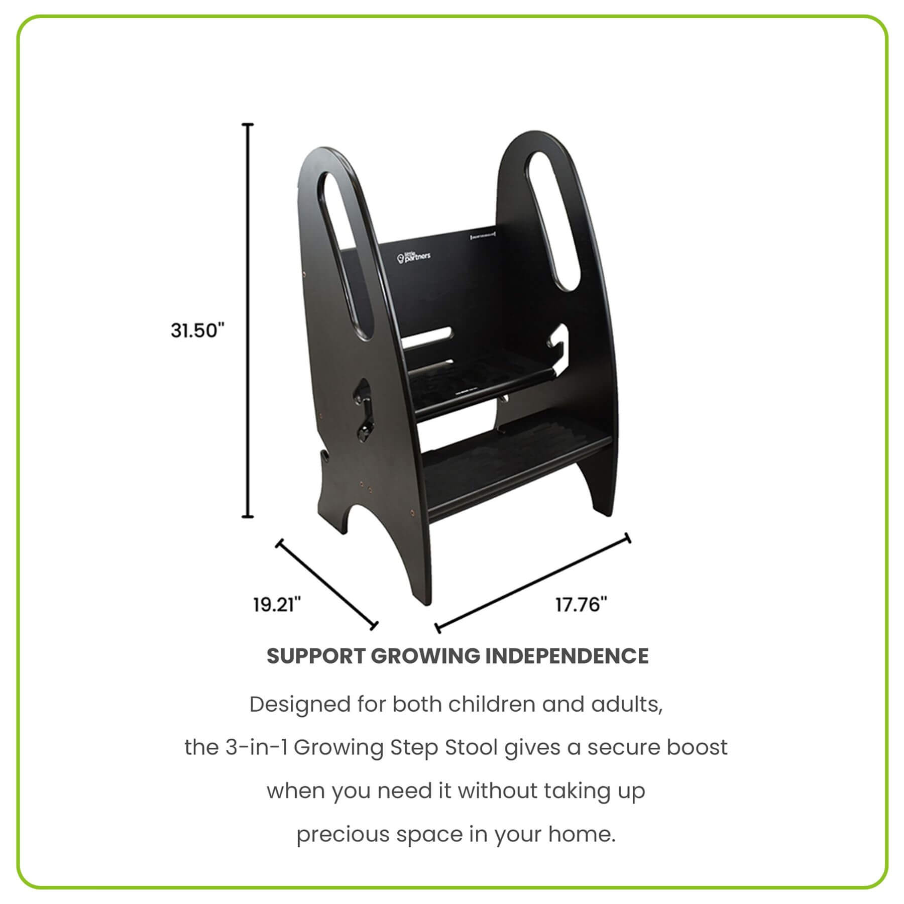 Little Partners 3-in-1 Growing Step Stool Black