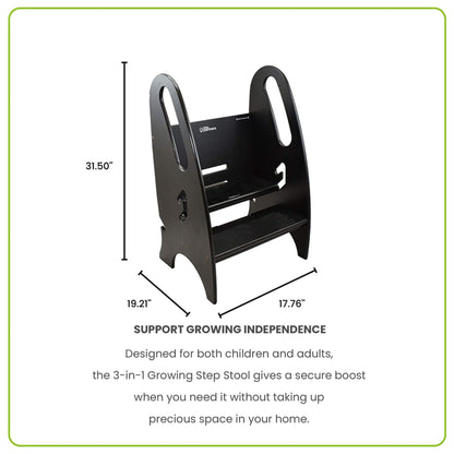 Little Partners 3-in-1 Growing Step Stool Black