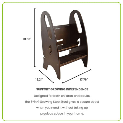 Little Partners 3-in-1 Growing Step Stool Espresso