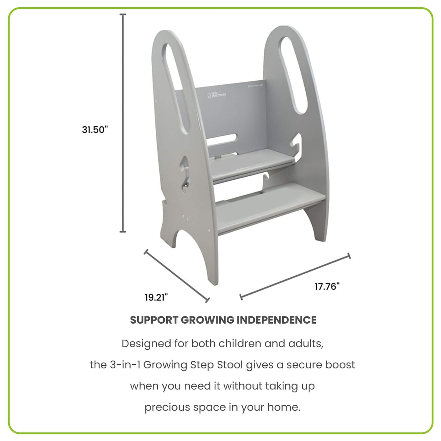 Little Partners 3-in-1 Growing Step Stool Silver