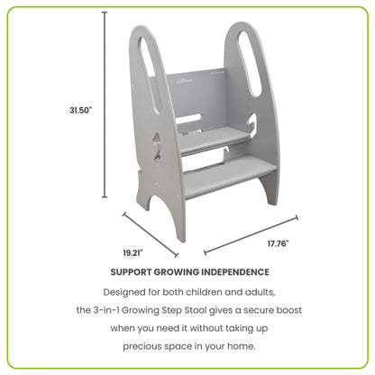 Little Partners 3-in-1 Growing Step Stool Silver
