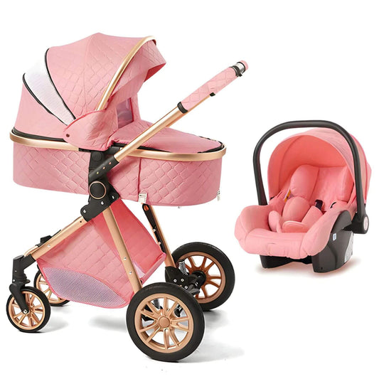 Newborn Luxury 3 in 1 Baby Stroller Travel System Pink