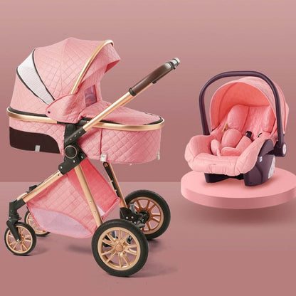 Newborn Luxury 3 in 1 Baby Stroller Travel System Pink