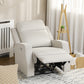 HOMCOM Electric Power Nursery Recliner | Cream White Linen Upholstery Armchair