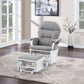 Madison Glider & Ottoman White/Oyster