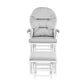 Front View of Madison Glider & Ottoman White/Woven Gray