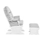 Side View of Madison Glider & Ottoman White/Woven Gray