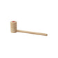 Wooden mallet with a red center on a white background