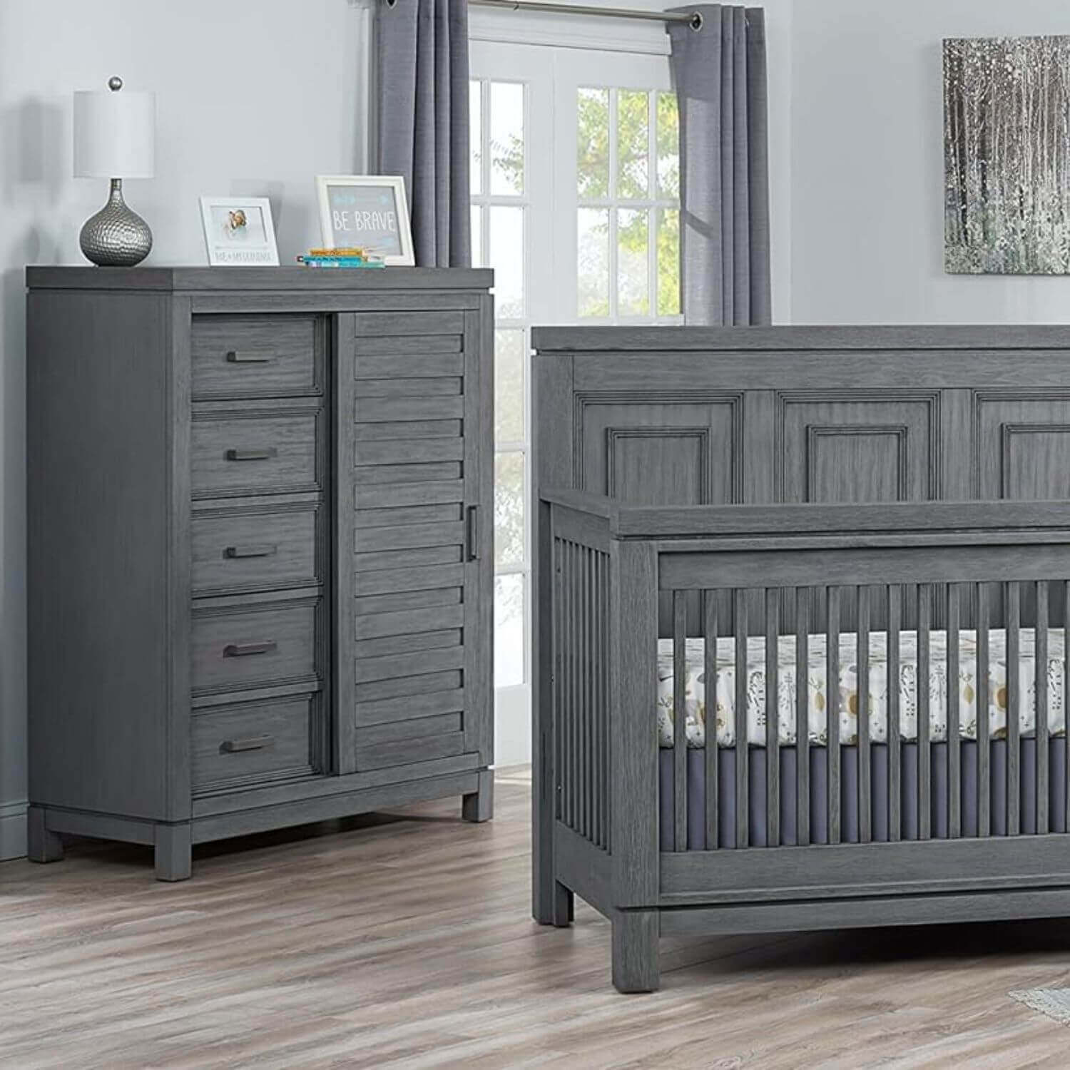 Soho Baby Manchester 5-Drawer Chifferobe | Rustic Gray