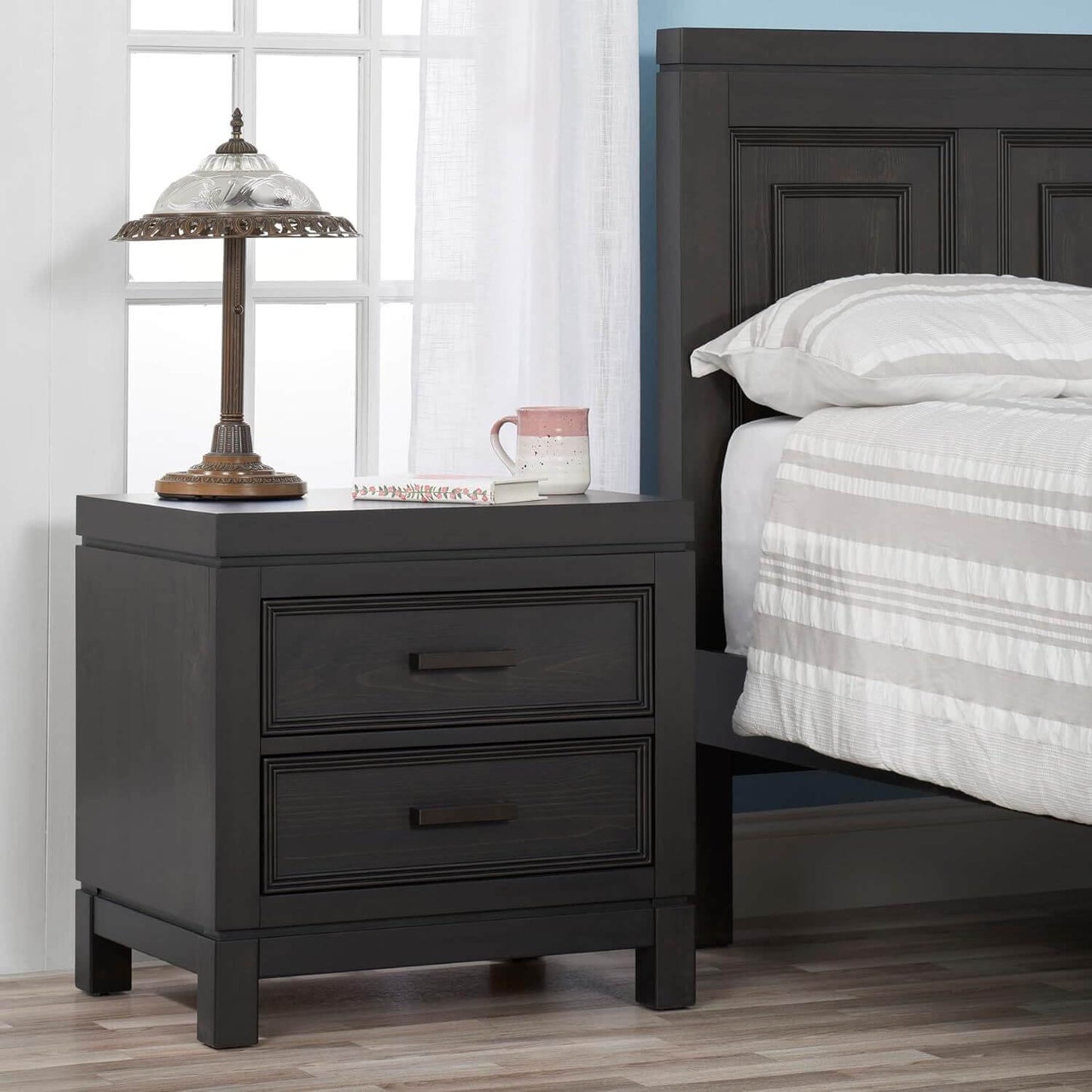 Soho Baby Manchester 2-Drawer Nightstand | Black Iron