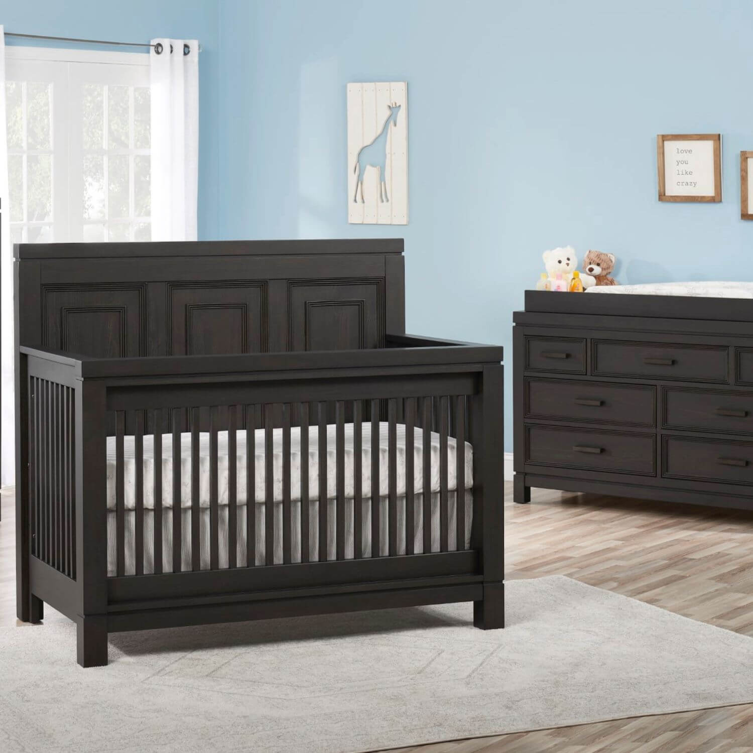 Soho Baby Manchester 4-in-1 Convertible Crib | Black Iron