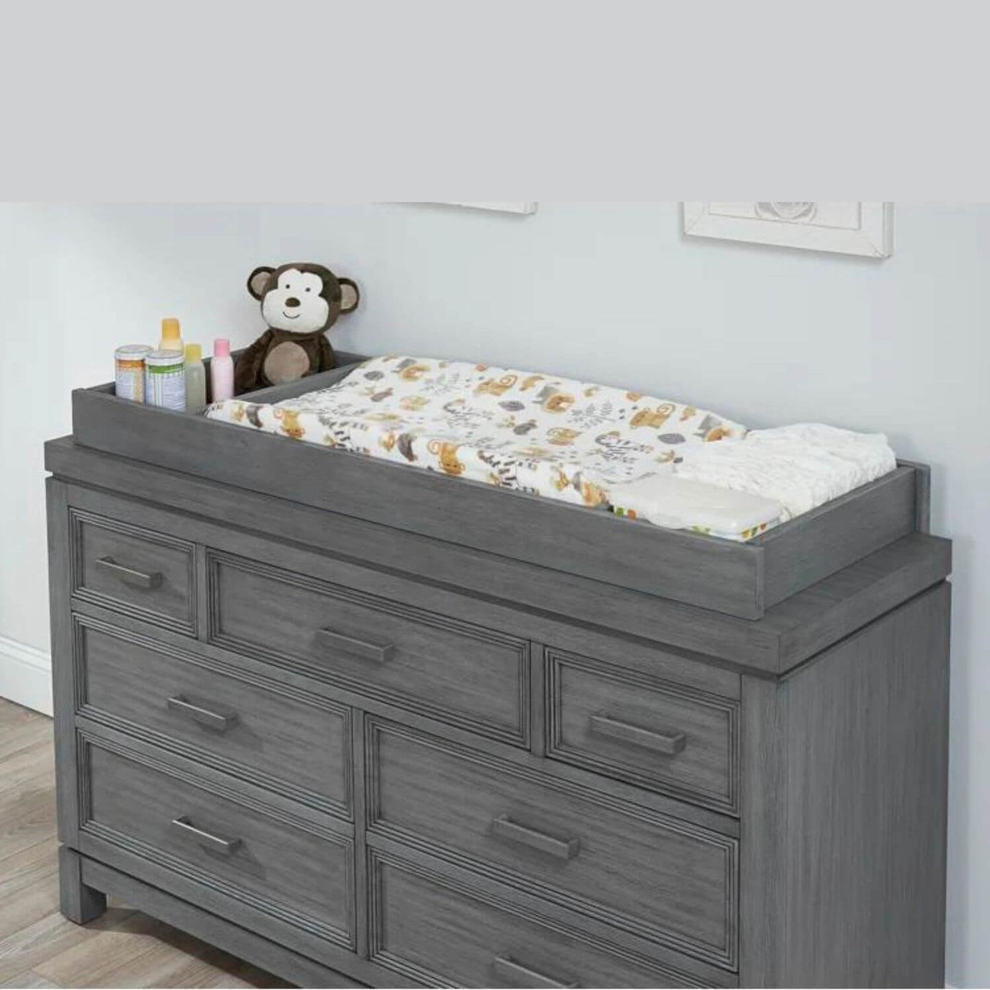 Soho Baby Manchester Changing Topper For 7-Drawer Dresser | Rustic Gray