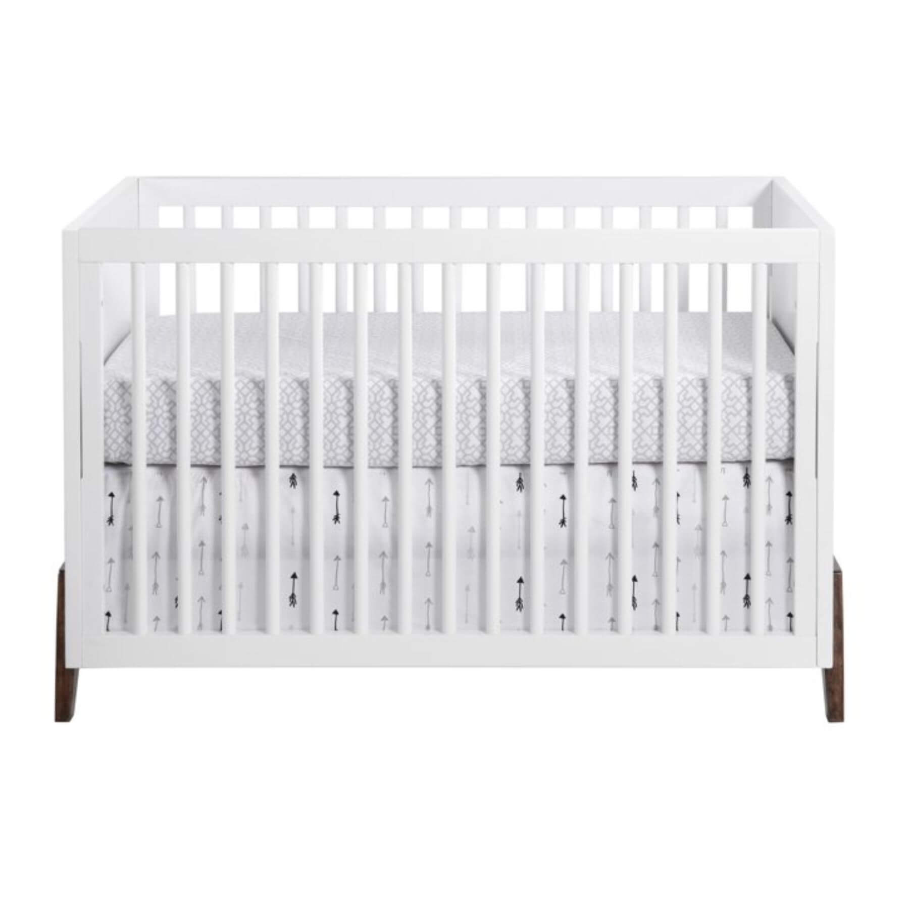 Front View of Oxford Baby Mari 3 In 1 Convertible Crib White