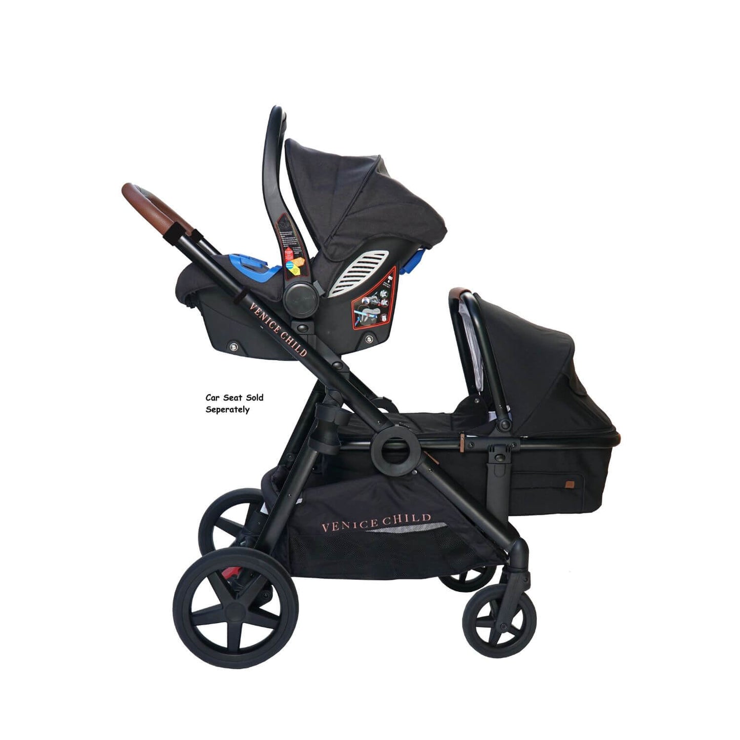 Venice Child Maverick Stroller & Bassinet Eclipse - Bassinet & Carseat