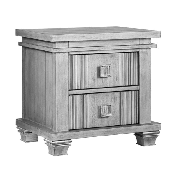 Mayfield 2 Drawer Nightstand Antique Silver