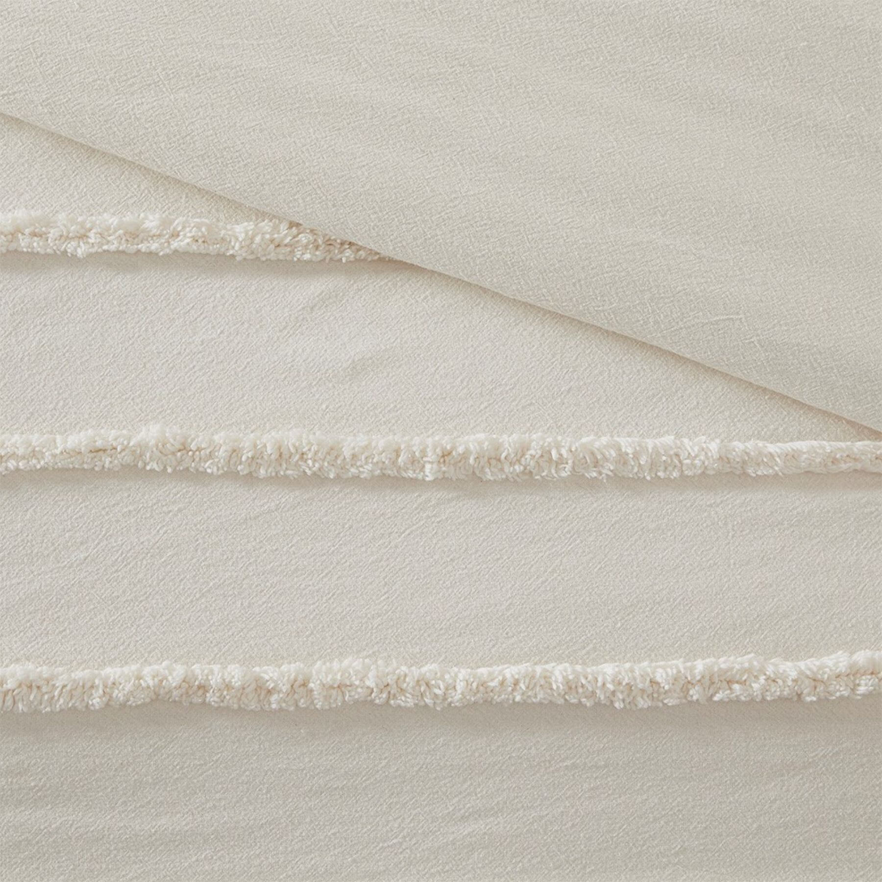 Detail View of Mercer 3 Piece Cotton Chenille Comforter Set