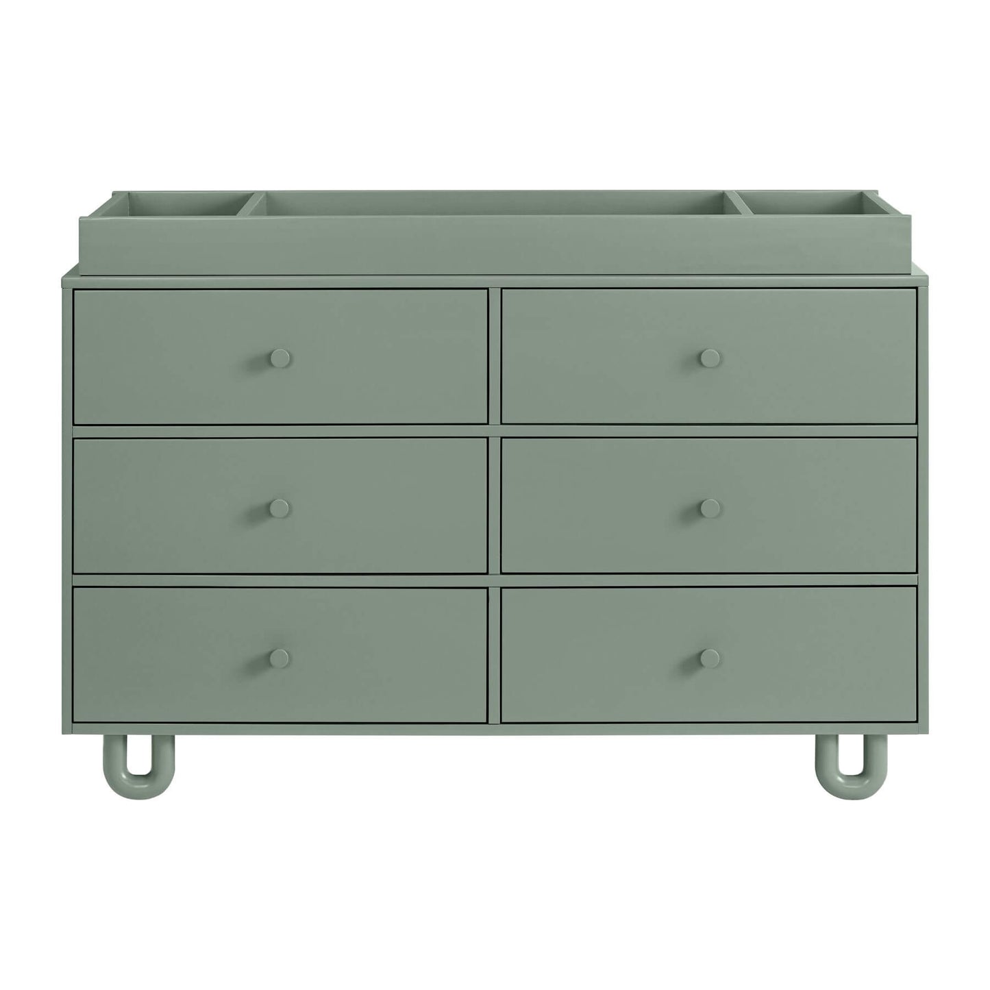 Soho Baby Meridian 6 Drawer Dresser - Olive Green with matching topper