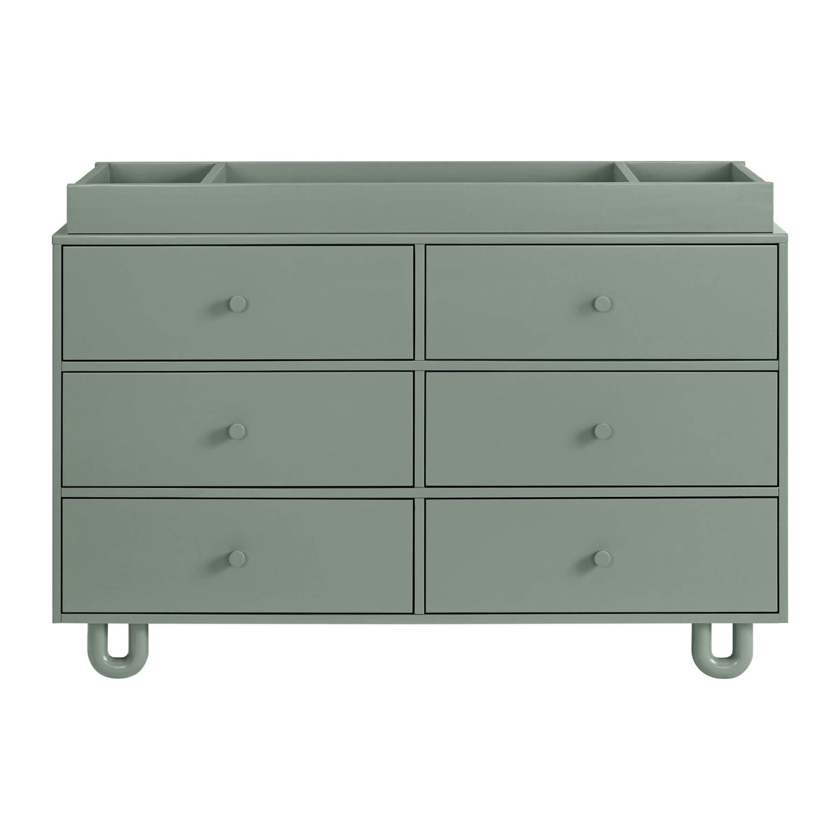 Soho Baby Meridian 6 Drawer Dresser - Olive Green with matching topper
