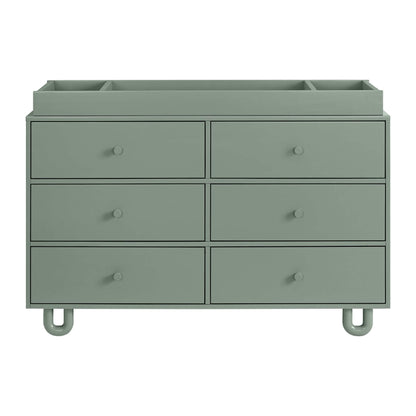 Soho Baby Meridian 6 Drawer Dresser - Olive Green with matching topper