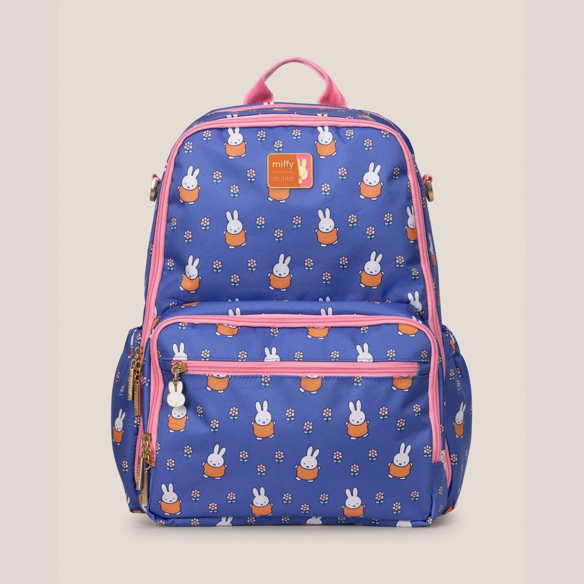 Miffy Flower Fields Zealous Diaper Bag Backpack - Blue & Orange