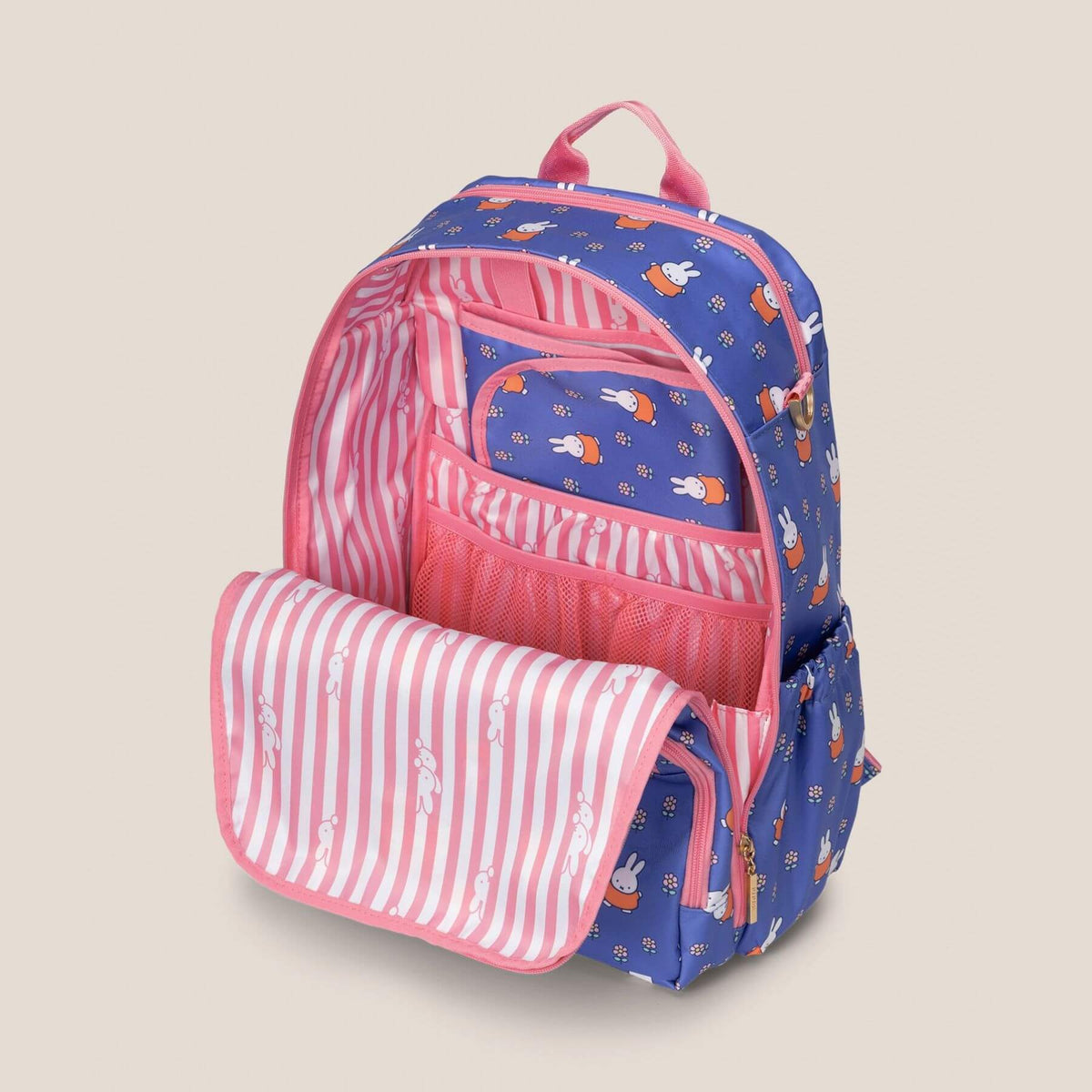 Miffy Flower Fields Zealous Diaper Bag Backpack - Blue & Orange