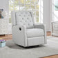 Milah Gliding Swivel Recliner Tufted Brushed Tweed Fabric