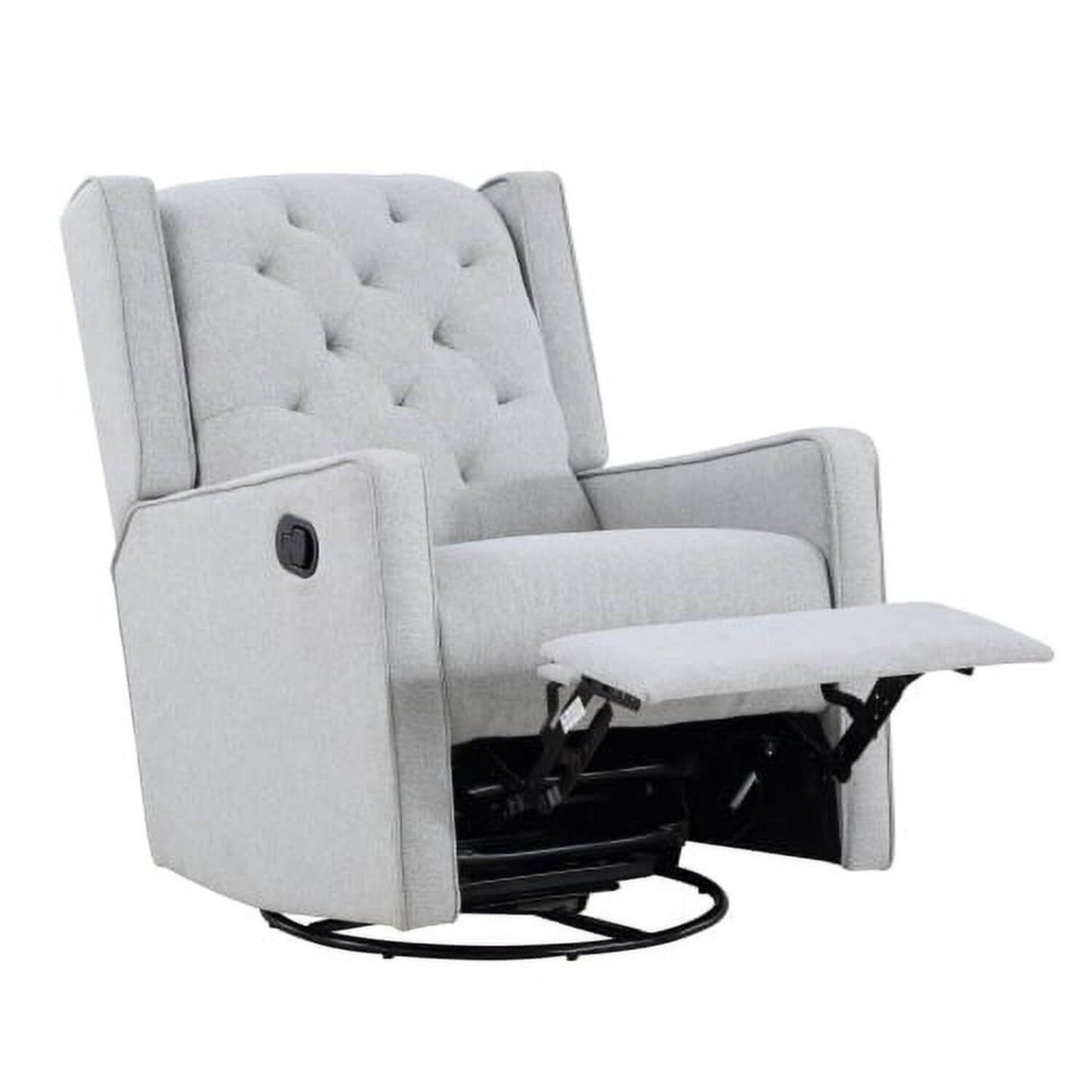 Milah Gliding Swivel Recliner Tufted Brushed Tweed Fabric