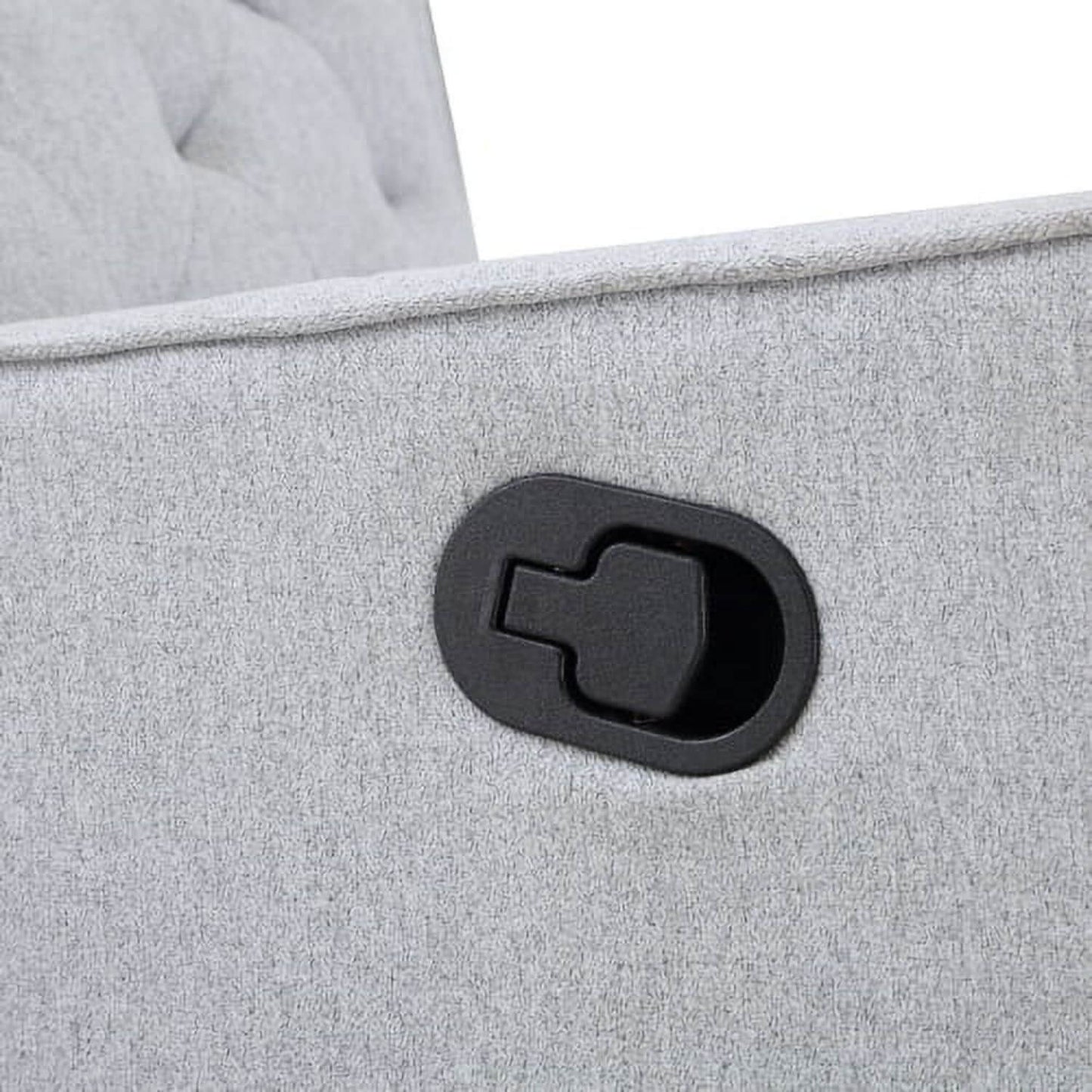 Detail of Milah Gliding Swivel Recliner Tufted Brushed Tweed Fabric