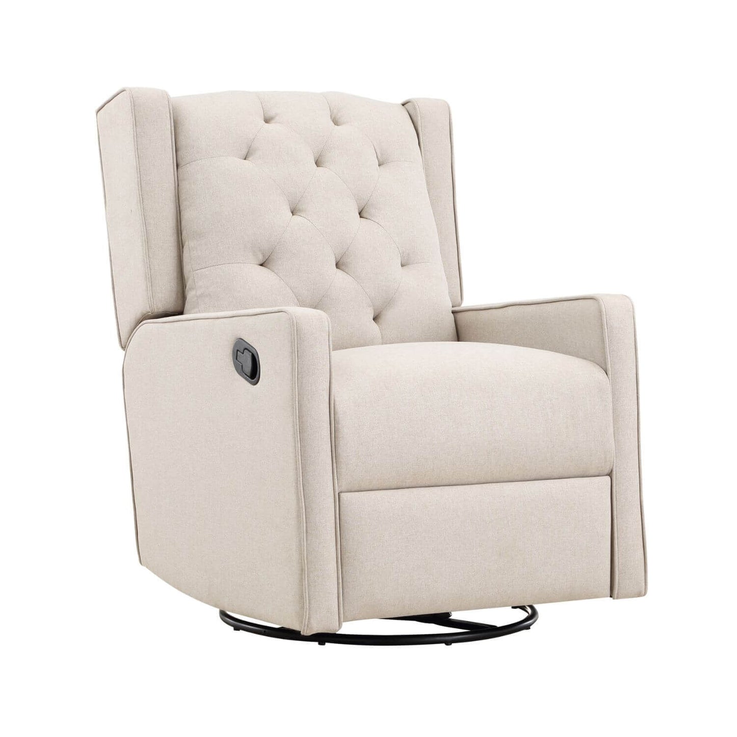 Milah Gliding Swivel Recliner Tufted Latte Fabric