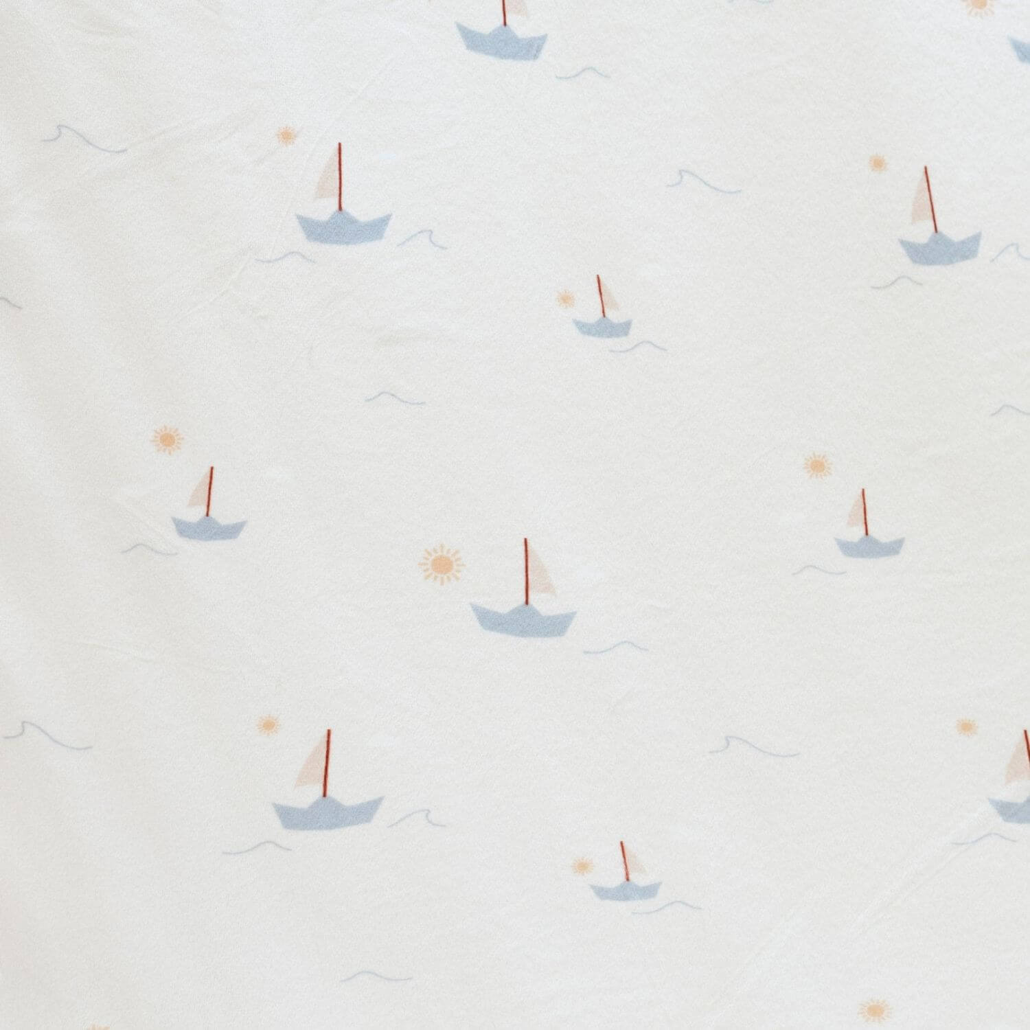 Close-up of Saranoni Minky Stretch Luxe Crib Sheet Sail Boat