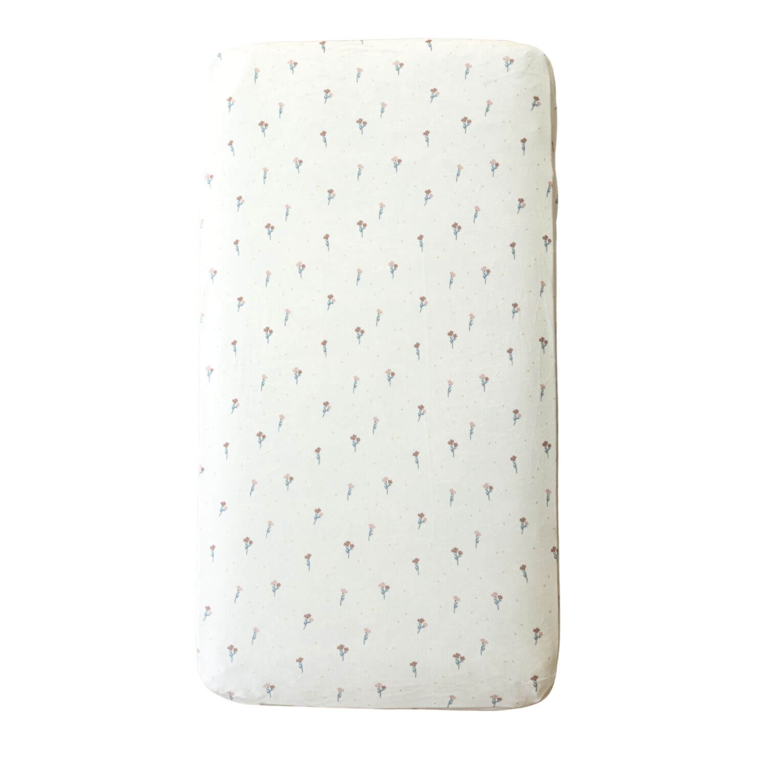 Saranoni Minky Stretch Luxe Crib Sheet Floral wrapped on crib mattress