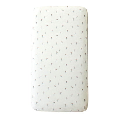 Saranoni Minky Stretch Luxe Crib Sheet Floral wrapped on crib mattress