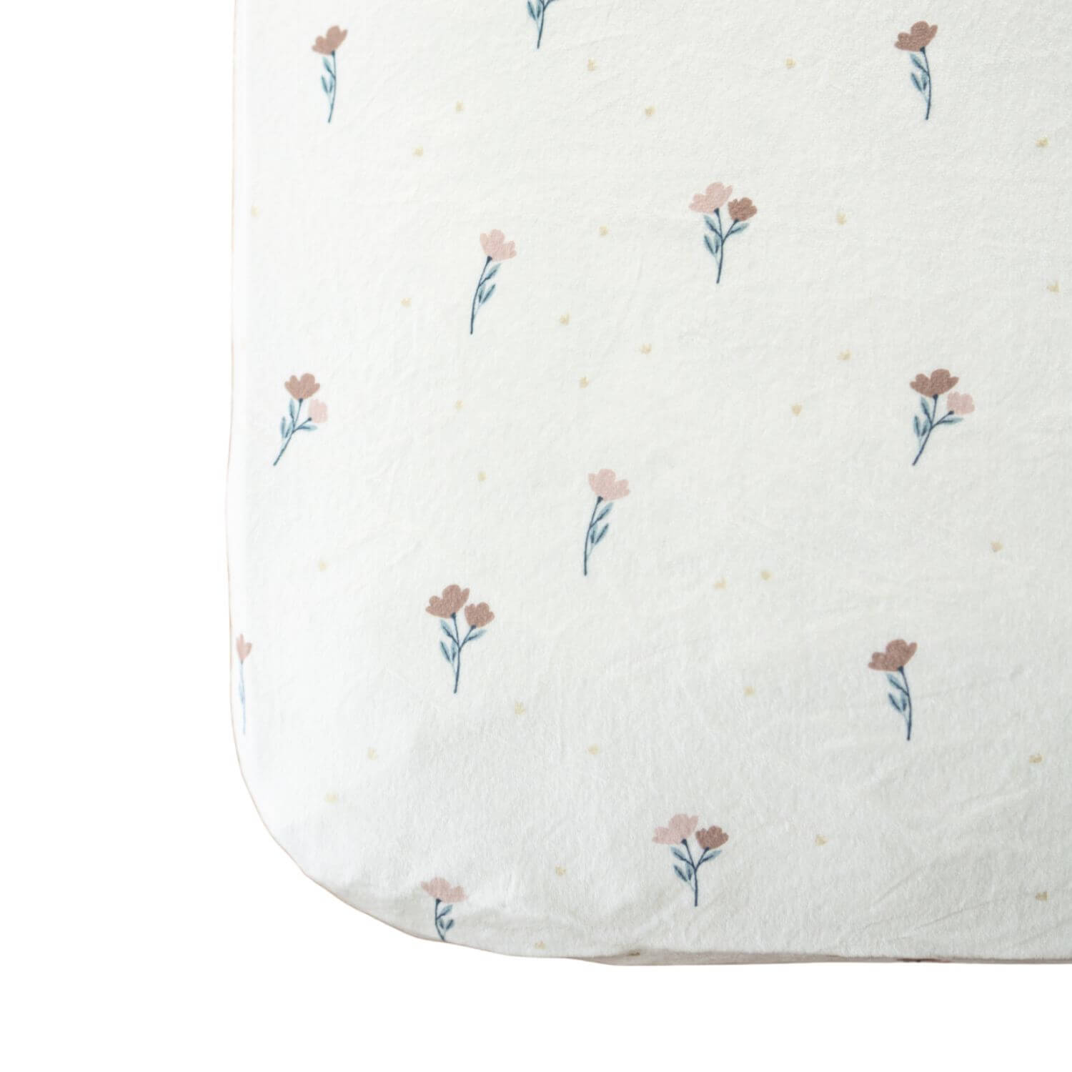 Close-up of Saranoni Minky Stretch Luxe Crib Sheet Floral