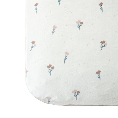 Close-up of Saranoni Minky Stretch Luxe Crib Sheet Floral