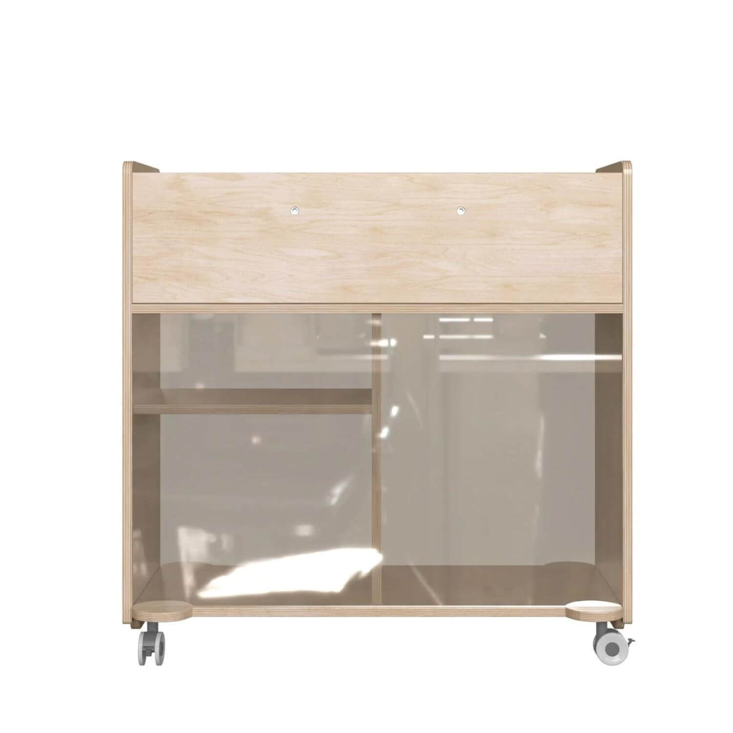 Flash Furniture Bright Beginnings 6-Compartments Mobile Storage Cart | Clear Back