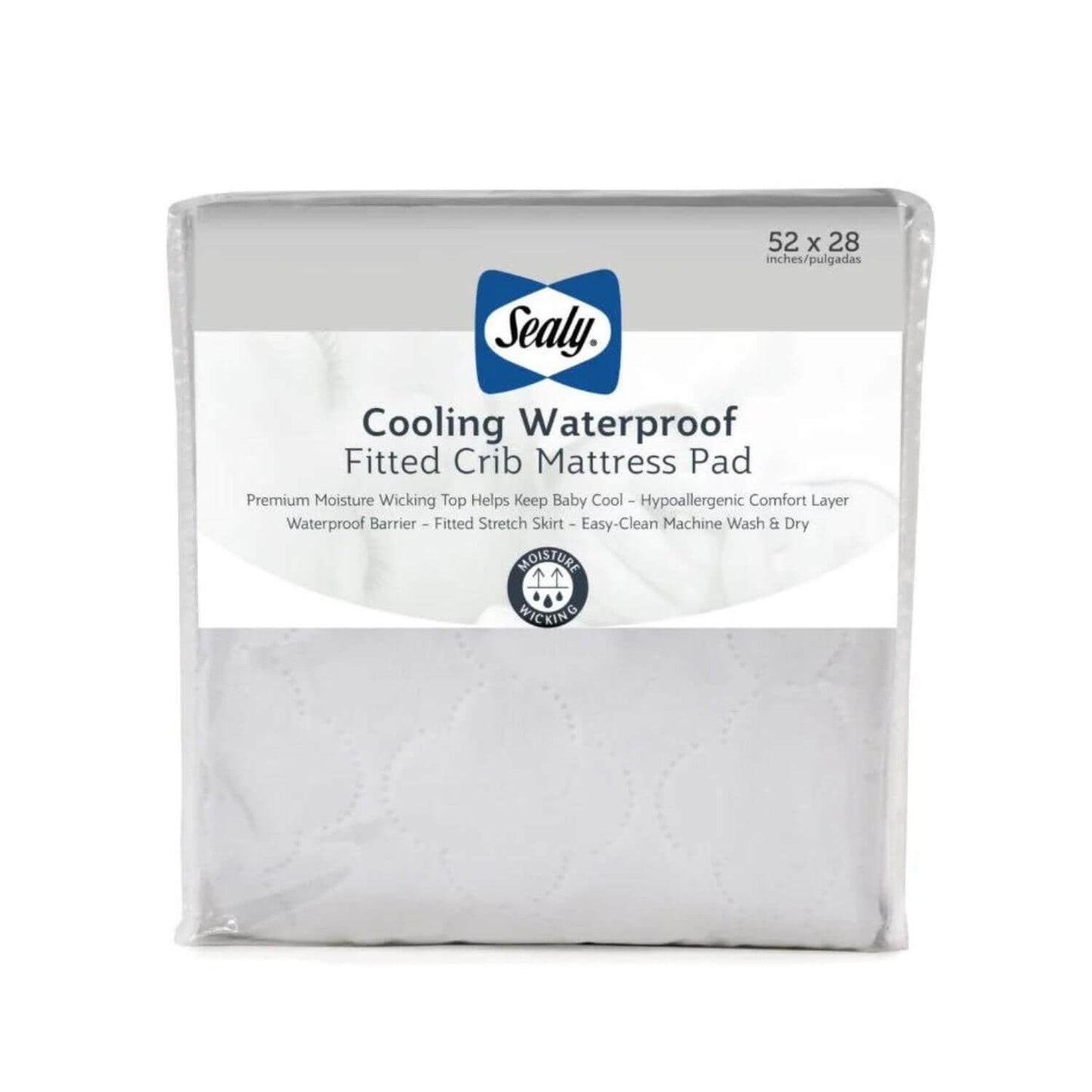 Sealy Moisture Wicking Cooling Waterproof Crib Mattress Pad