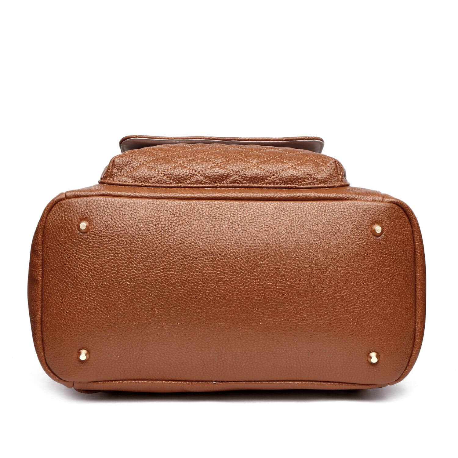 Bottom View of Luli Bebé Monaco Diaper Bag | Caramel Brown