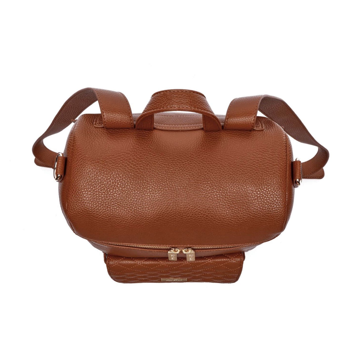 Top View of Luli Bebé Monaco Diaper Bag | Caramel Brown