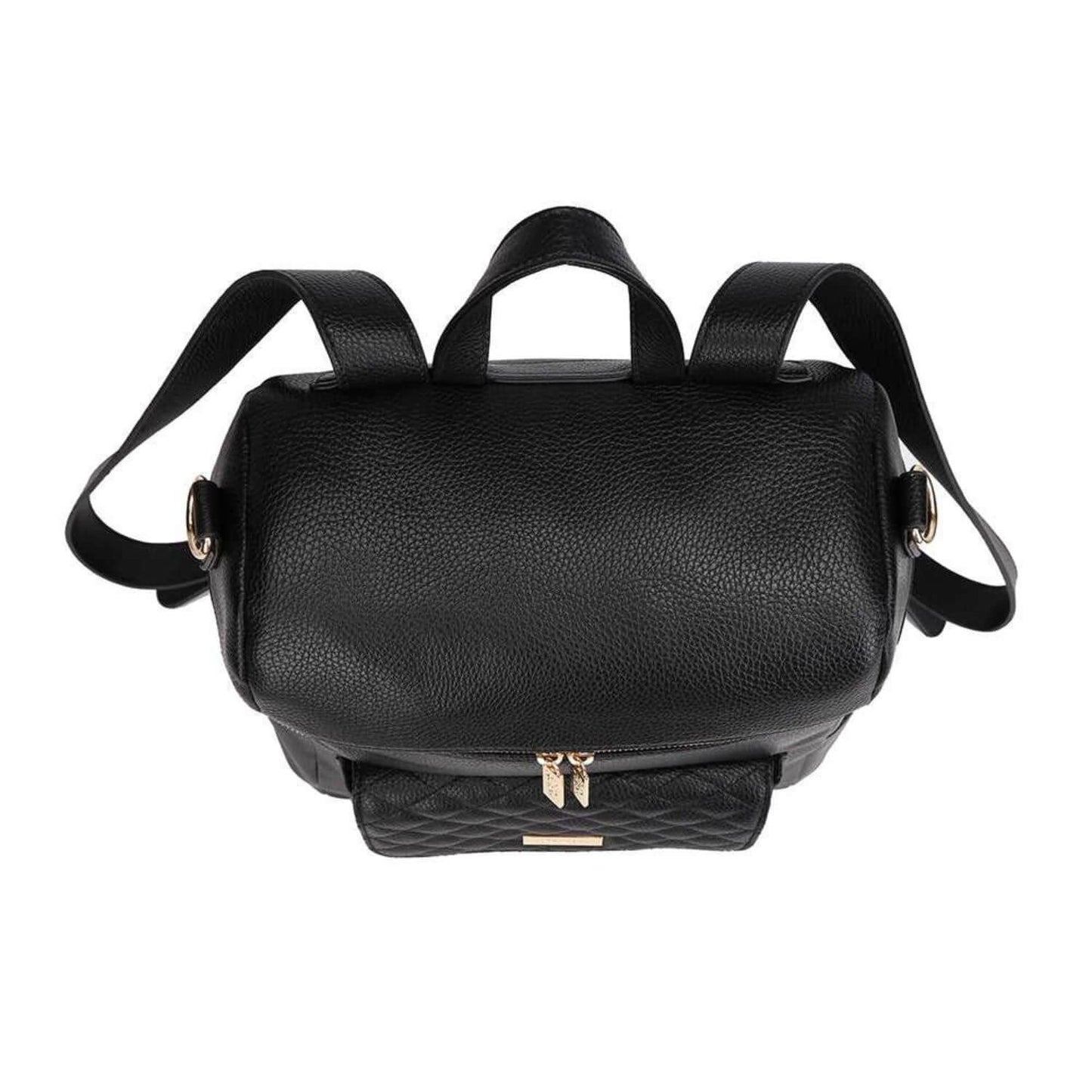 Top View of Luli Bebé Monaco Diaper Bag | Ebony Black