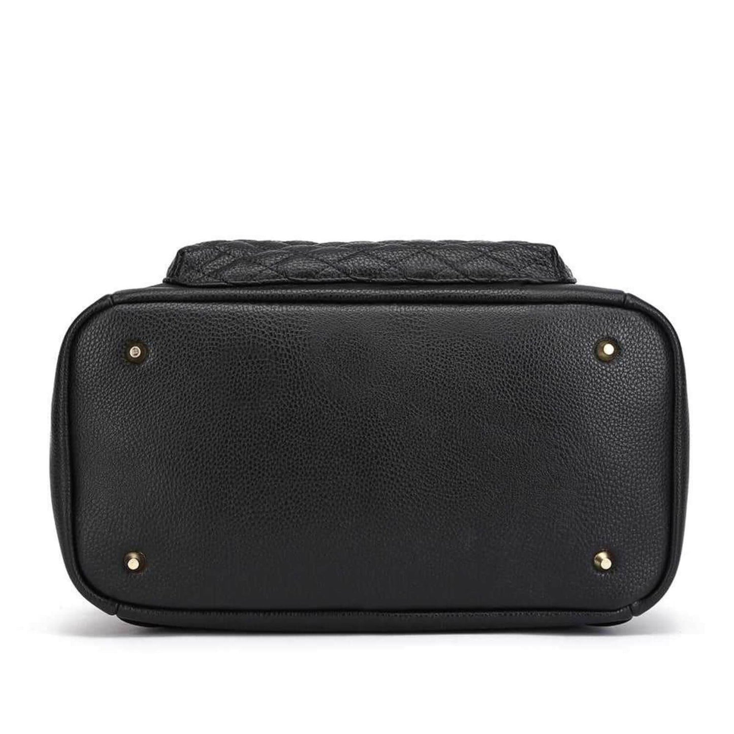 Bottom View of Luli Bebé Monaco Diaper Bag | Ebony Black