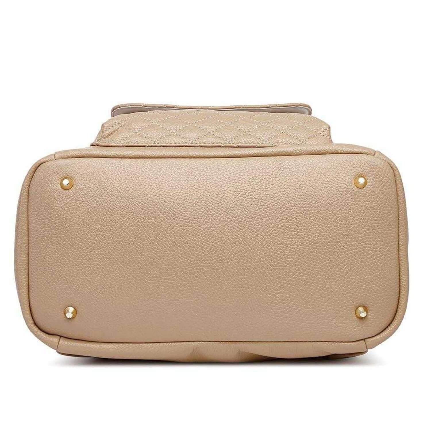 Bottom View of Luli Bebé Monaco Diaper Bag | Latte Brown