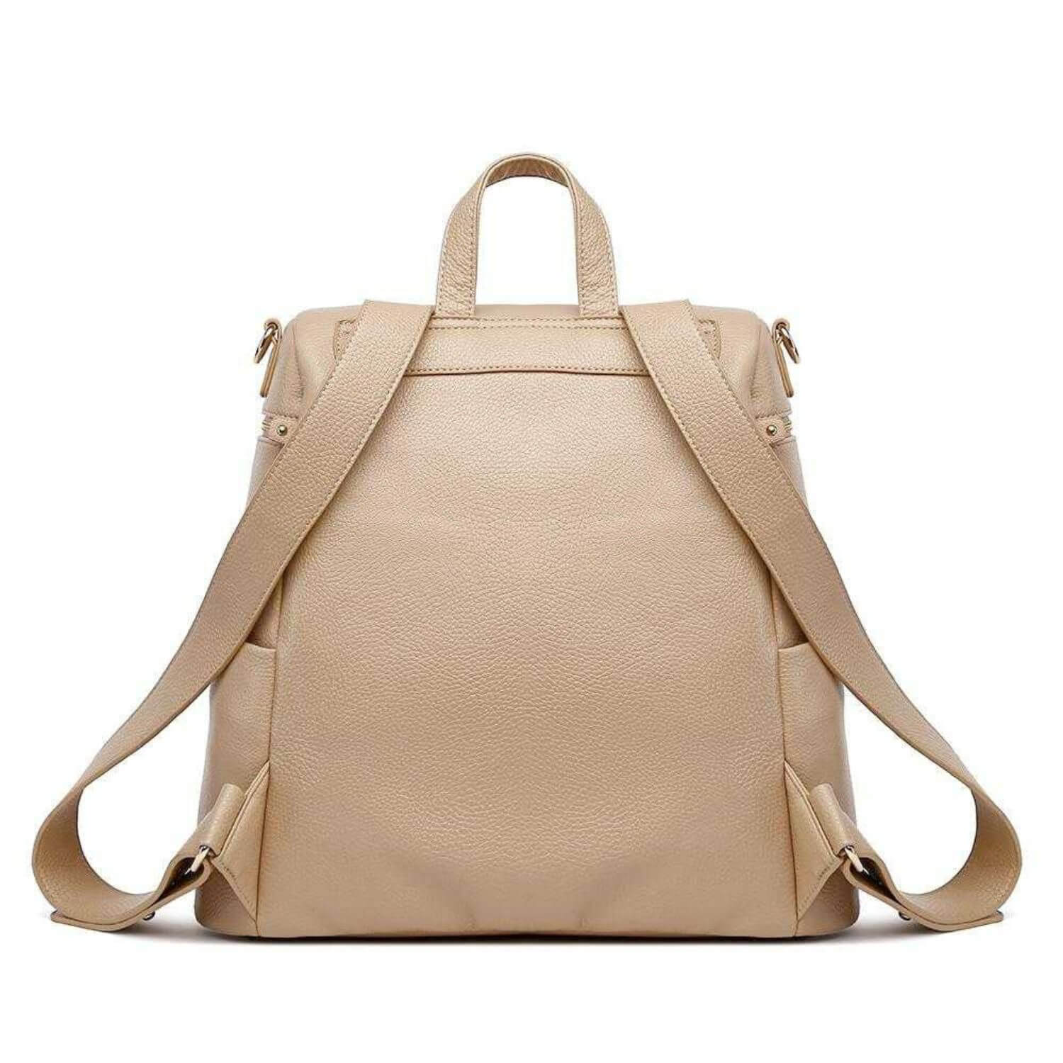 Back View of Luli Bebé Monaco Diaper Bag | Latte Brown